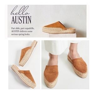 LIKE NEW Sam Edelman Austin Suede Espadrille Mules - Caramel